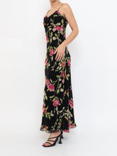 Load image into Gallery viewer, Vintage x NICOLE MILLER Pink Rose Sequin Silk Maxi (XS, S)