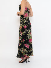 Load image into Gallery viewer, Vintage x NICOLE MILLER Pink Rose Sequin Silk Maxi (XS, S)