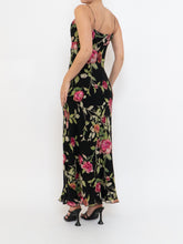 Load image into Gallery viewer, Vintage x NICOLE MILLER Pink Rose Sequin Silk Maxi (XS, S)