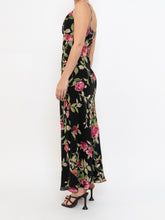 Load image into Gallery viewer, Vintage x NICOLE MILLER Pink Rose Sequin Silk Maxi (XS, S)
