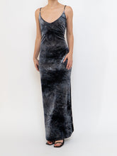 Load image into Gallery viewer, Vintage x Made in Canada x Grey Velvet Maxi Dress (M, L)
