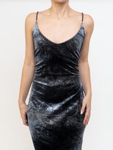 Load image into Gallery viewer, Vintage x Made in Canada x Grey Velvet Maxi Dress (M, L)