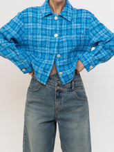 Load image into Gallery viewer, ZARA x Blue Plaid Cropped Jacket (XS-M)