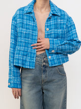 Load image into Gallery viewer, ZARA x Blue Plaid Cropped Jacket (XS-M)