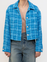 Load image into Gallery viewer, ZARA x Blue Plaid Cropped Jacket (XS-M)