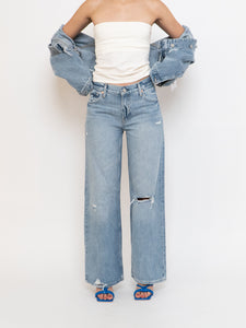 GAP x Lightwash Distresseed Denim (S, M)
