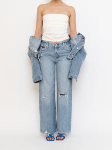 GAP x Lightwash Distresseed Denim (S, M)