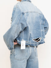 Load image into Gallery viewer, VERVET x Deadstock Distressed Denim Cropped Jacket (S-L)