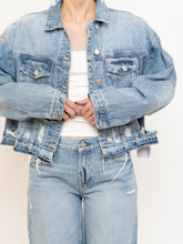 Load image into Gallery viewer, VERVET x Deadstock Distressed Denim Cropped Jacket (S-L)