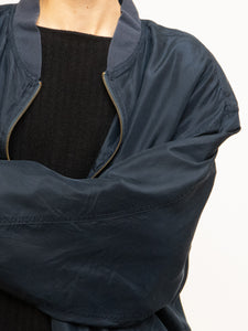 Vintage x Navy Silk Bomber (XS-XL)