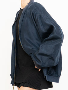 Vintage x Navy Silk Bomber (XS-XL)