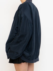 Vintage x Navy Silk Bomber (XS-XL)