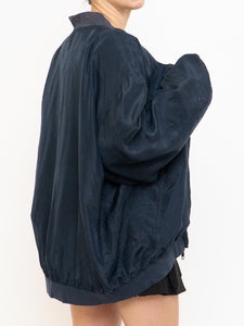 Vintage x Navy Silk Bomber (XS-XL)