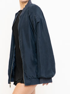 Vintage x Navy Silk Bomber (XS-XL)