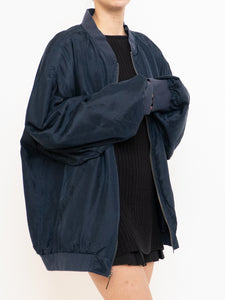 Vintage x Navy Silk Bomber (XS-XL)