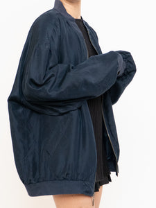 Vintage x Navy Silk Bomber (XS-XL)