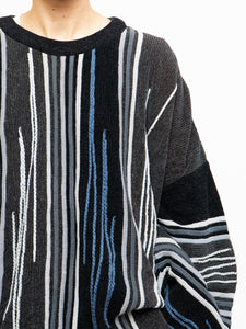 Vintage x Made in Canada x TUNDRA Black Striped Raised Knit (S-XXL)