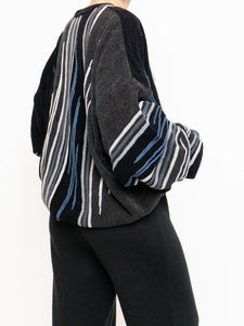 Vintage x Made in Canada x TUNDRA Black Striped Raised Knit (S-XXL)
