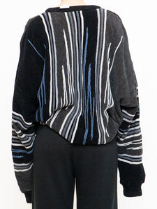 Vintage x Made in Canada x TUNDRA Black Striped Raised Knit (S-XXL)