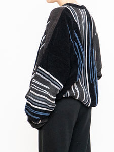 Vintage x Made in Canada x TUNDRA Black Striped Raised Knit (S-XXL)