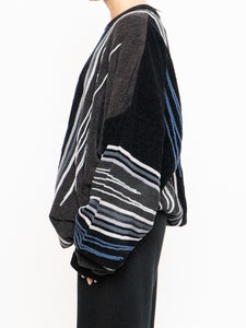 Vintage x Made in Canada x TUNDRA Black Striped Raised Knit (S-XXL)