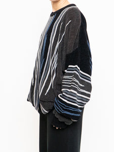 Vintage x Made in Canada x TUNDRA Black Striped Raised Knit (S-XXL)