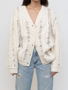 SEA NY x Deadstock Cream Wool Knit & Lace Cardi (XS-L)