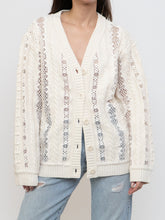 Load image into Gallery viewer, SEA NY x Deadstock Cream Wool Knit &amp; Lace Cardi (XS-L)