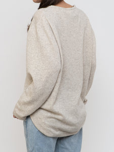Vintage x Made in Italy x Cream Speckled Cashmere, Wool-Blend Sweater (XS-L)
