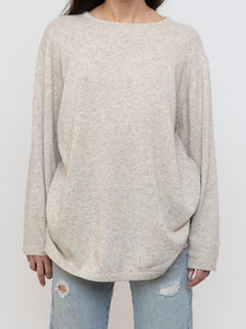 Vintage x Made in Italy x Cream Speckled Cashmere, Wool-Blend Sweater (XS-L)