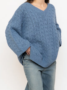 Modern x Blue Baggy Knit Sweater (S-3X)