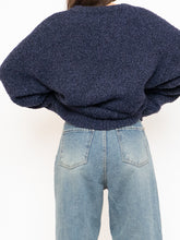 Load image into Gallery viewer, Vintage x Dark Navy Textured Knit Wool-Blend Sweater (XS-XL)