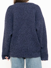Load image into Gallery viewer, Vintage x Dark Navy Textured Knit Wool-Blend Sweater (XS-XL)