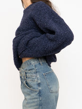 Load image into Gallery viewer, Vintage x Dark Navy Textured Knit Wool-Blend Sweater (XS-XL)