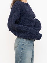Load image into Gallery viewer, Vintage x Dark Navy Textured Knit Wool-Blend Sweater (XS-XL)