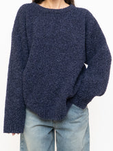 Load image into Gallery viewer, Vintage x Dark Navy Textured Knit Wool-Blend Sweater (XS-XL)