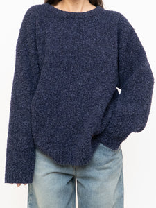 Vintage x Dark Navy Textured Knit Wool-Blend Sweater (XS-XL)