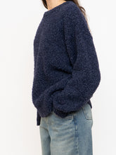 Load image into Gallery viewer, Vintage x Dark Navy Textured Knit Wool-Blend Sweater (XS-XL)