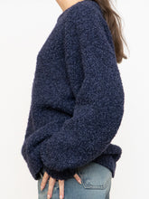 Load image into Gallery viewer, Vintage x Dark Navy Textured Knit Wool-Blend Sweater (XS-XL)