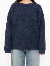 Load image into Gallery viewer, Vintage x Dark Navy Textured Knit Wool-Blend Sweater (XS-XL)