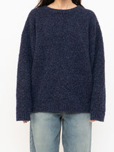 Load image into Gallery viewer, Vintage x Dark Navy Textured Knit Wool-Blend Sweater (XS-XL)