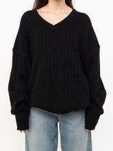 Load image into Gallery viewer, Vintage x Black Ribbed Knit Sweater (S-XL)
