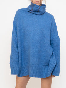 WILLIAM RAST X Blue Speckled Knit Turtleneck (XS-2XL)