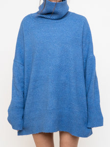 WILLIAM RAST X Blue Speckled Knit Turtleneck (XS-2XL)