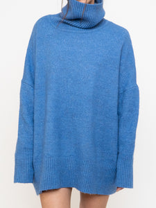 WILLIAM RAST X Blue Speckled Knit Turtleneck (XS-2XL)