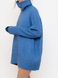 WILLIAM RAST X Blue Speckled Knit Turtleneck (XS-2XL)
