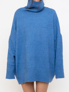 WILLIAM RAST X Blue Speckled Knit Turtleneck (XS-2XL)