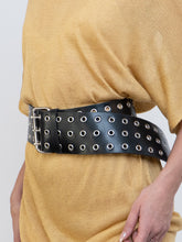 Load image into Gallery viewer, Vintage x Made in Canada x Black, Silver Chunky Belt (XS-XL)