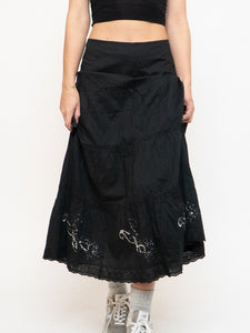 Vintage x Black, Silver Sequin Tiered Skirt (M-XL)