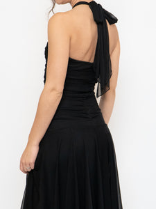 Vintage x Made in Canada x Cinched Top Flowy Bottom Dress (XXS, XS)